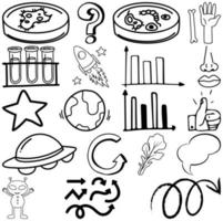 set di elementi e simboli disegnati a mano doodle vettore