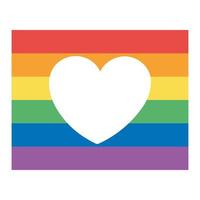 orgoglio della comunità lgbtq, cuore arcobaleno nel design dell'icona isolato celebrazione della parata della bandiera vettore
