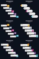 vettore 6 infografica imballare presentazione diapositiva modello 5 passaggi ciclo diagrammi e linea del tempo