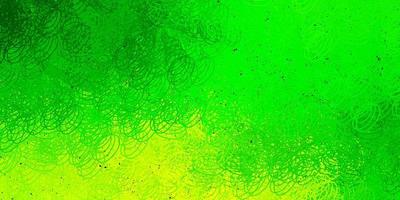 layout vettoriale verde scuro, giallo con forme circolari.