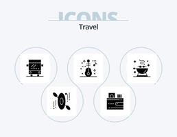 viaggio glifo icona imballare 5 icona design. . cibo. regolare. barbecue. viaggio vettore