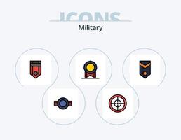 militare linea pieno icona imballare 5 icona design. soldato. distintivo. Armi. esercito. guerra vettore