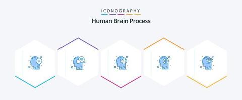 umano cervello processi 25 blu icona imballare Compreso umano. obiettivo. mente. processi. umano vettore