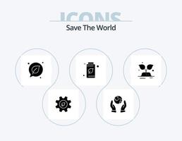 Salva il mondo glifo icona imballare 5 icona design. mondo. verde. verde. verde. verde vettore