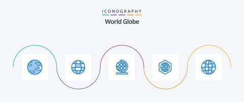 globo blu 5 icona imballare Compreso . mondo. globo. globo. Internet vettore