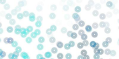 struttura di doodle di vettore blu chiaro con fiori.