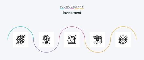 investimento linea 5 icona imballare Compreso obbiettivo. i soldi. eco. investimento. ventiquattrore vettore