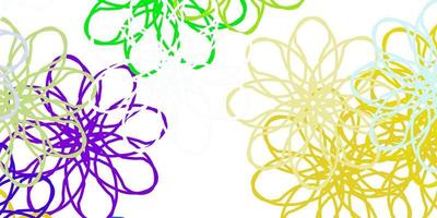 materiale illustrativo naturale di vettore multicolore chiaro con i fiori.