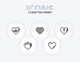 cuore linea icona imballare 5 icona design. cuore. male. cuore. rapporto. piace vettore