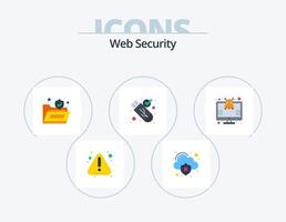 ragnatela sicurezza piatto icona imballare 5 icona design. protezione. gettone. virus. dai un'occhiata. sicurezza vettore