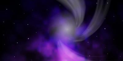 sfondo vettoriale viola scuro con stelle piccole e grandi.