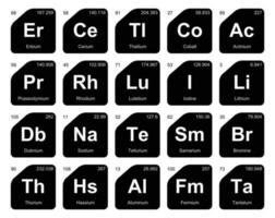 20 preiodico tavolo di il elementi icona imballare design vettore