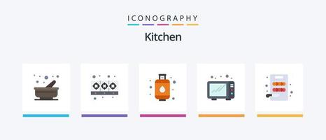 cucina piatto 5 icona imballare Compreso . taglio. cilindro. tavola. cucina. creativo icone design vettore