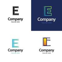 lettera e grande logo imballare design creativo moderno loghi design per il tuo attività commerciale vettore