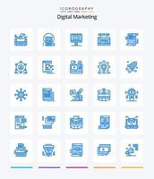 creativo digitale marketing 25 blu icona imballare come come negozio. aprire. notizia. pubblicità. bandiera vettore