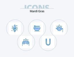 mardi gras blu icona imballare 5 icona design. pianta. labbra. spada. mardi gras. cibo vettore