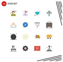 azione vettore icona imballare di 16 linea segni e simboli per sms utente Wi-Fi uomo inoltrare modificabile imballare di creativo vettore design elementi
