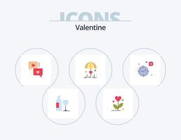 San Valentino piatto icona imballare 5 icona design. amore. amore. amore. giorno. San Valentino vettore