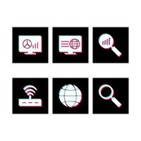 set di icone di ottimizzazione dei motori di ricerca per uso personale e commerciale ... vettore