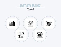viaggio glifo icona imballare 5 icona design. safari. browser. Borsa. nuoto. le scale vettore