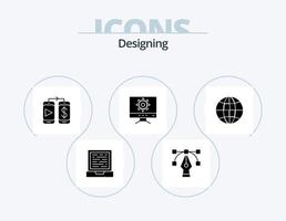 progettazione glifo icona imballare 5 icona design. . design. i soldi. Internet. mondo vettore