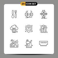 9 creativo icone moderno segni e simboli di in linea file costruire jpg utensili modificabile vettore design elementi