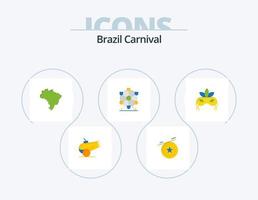 brasile carnevale piatto icona imballare 5 icona design. carnevale. brasile. brasile. nazione. brasile vettore