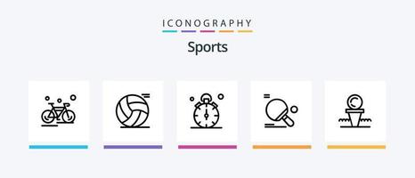 gli sport linea 5 icona imballare Compreso giocare a. sfera. calcio. sport. fitness. creativo icone design vettore