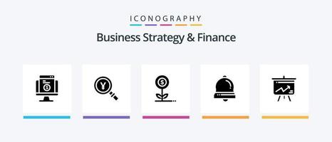 attività commerciale strategia e finanza glifo 5 icona imballare Compreso fiore. attività commerciale . Giappone . crescita .. creativo icone design vettore