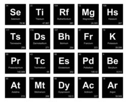 20 preiodico tavolo di il elementi icona imballare design vettore