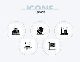 Canada glifo icona imballare 5 icona design. foglia. autunno. foglia. pentola. governo vettore