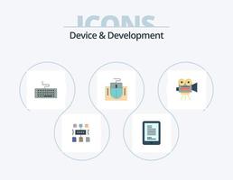 dispositivo e sviluppo piatto icona imballare 5 icona design. movi . formazione scolastica. chiave. hardware. topo vettore