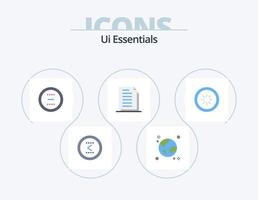 ui essenziali piatto icona imballare 5 icona design. documenti. copia. globo. meno. Elimina vettore