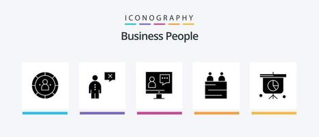 attività commerciale persone glifo 5 icona imballare Compreso le persone. attività commerciale. umano. servizio. cliente. creativo icone design vettore