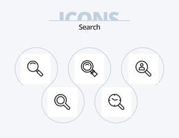 ricerca linea icona imballare 5 icona design. . segnale. trova. servizio. trova vettore