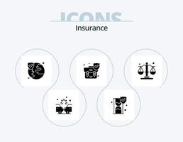 assicurazione glifo icona imballare 5 icona design. legge. equilibrio. mondo. scudo. assicurazione vettore