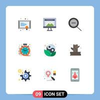 imballare di 9 creativo piatto colori di yin simbolo sito web ufficio attività commerciale modificabile vettore design elementi