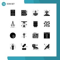 16 creativo icone moderno segni e simboli di precisione giardino megafono Fontana mondo modificabile vettore design elementi