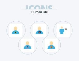 umano piatto icona imballare 5 icona design. corpo. video. fuori uso. riproduzione. corpo vettore