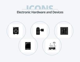 dispositivi glifo icona imballare 5 icona design. dispositivi. elettronico. elettrico. elettrico. videocamera vettore