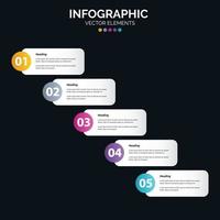 5 opzione infografica diagramma annuale rapporto ragnatela design attività commerciale concetto passaggi o processi vettore