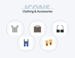 capi di abbigliamento e Accessori piatto icona imballare 5 icona design. Visualizza. occhiali. bambino. valigia. attività commerciale vettore