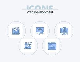 ragnatela sviluppo blu icona imballare 5 icona design. sviluppo. servizio. il computer portatile. riparazioni. sviluppo vettore