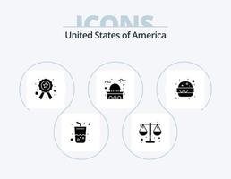 Stati Uniti d'America glifo icona imballare 5 icona design. hamburger. Stati Uniti d'America. distintivo. punto di riferimento. edificio vettore