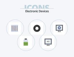 dispositivi piatto icona imballare 5 icona design. guarda. intrattenimento. dj. controllo. messa a fuoco vettore