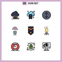 9 creativo icone moderno segni e simboli di militare scudo tecnologia digitale protezione modificabile vettore design elementi