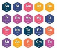 20 preiodico tavolo di il elementi icona imballare design vettore