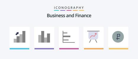 finanza piatto 5 icona imballare Compreso . rublo. prestazione. finanza. moneta. creativo icone design vettore