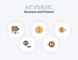 finanza piatto icona imballare 5 icona design. . bitcoin. vettore