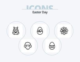 Pasqua linea icona imballare 5 icona design. Pasqua. vacanza. Pasqua. Pasqua. cestino vettore